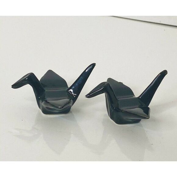 BLACK cranes CHOPSTICK RESTS - Picture 1 of 4